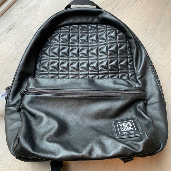 Vans x Karl Lagerfeld Handbags - Vans Karl Lagerfeld Black Leather Backpack